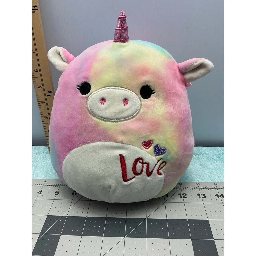 Squishmallows 10 Inch Unicorn‎ Love Plush Toy Rainbow Tie Dye Stuffed Animal